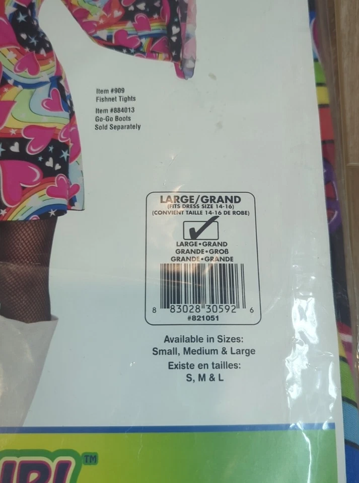 Disfraz de Halloween hippie de Rubie para mujer adulto talla grande Go-Go niña hecho en EE. UU. Foto 3 de 4