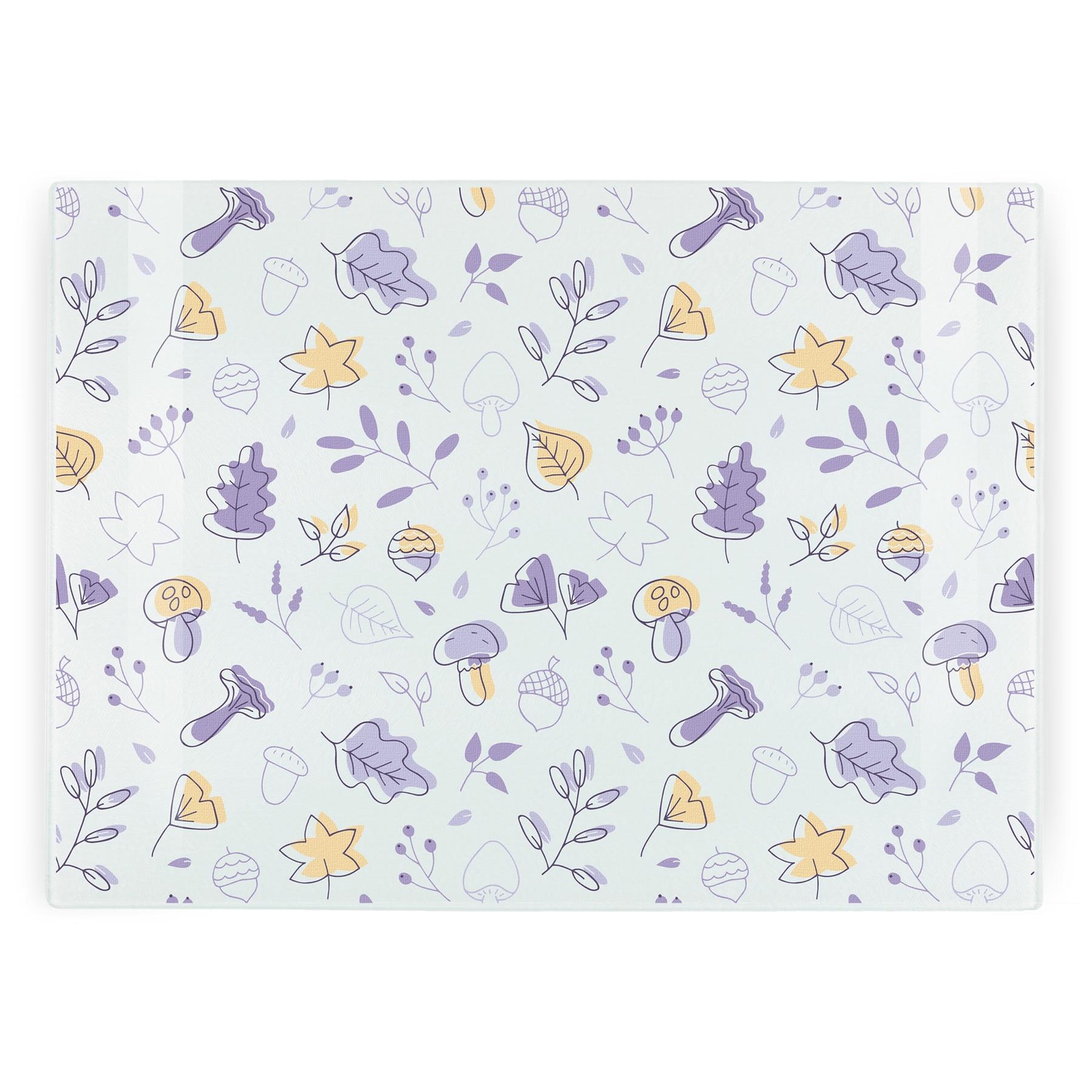 Autumn Leaves Glass Worktop Protector - Autumnal Purple Kitchen Chopping Board