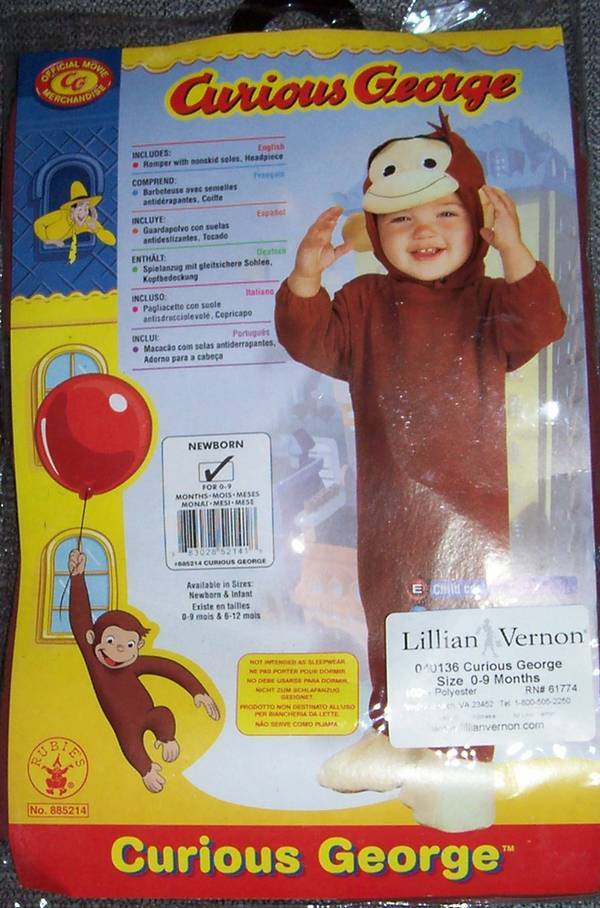 Costume Scimmia Vestito Di Carnevale George Curious George Costume