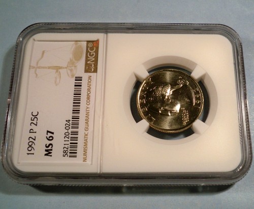 1992-P NGC MS67 WASHINGTON QUARTER 25c MS 67 - Picture 3 of 4