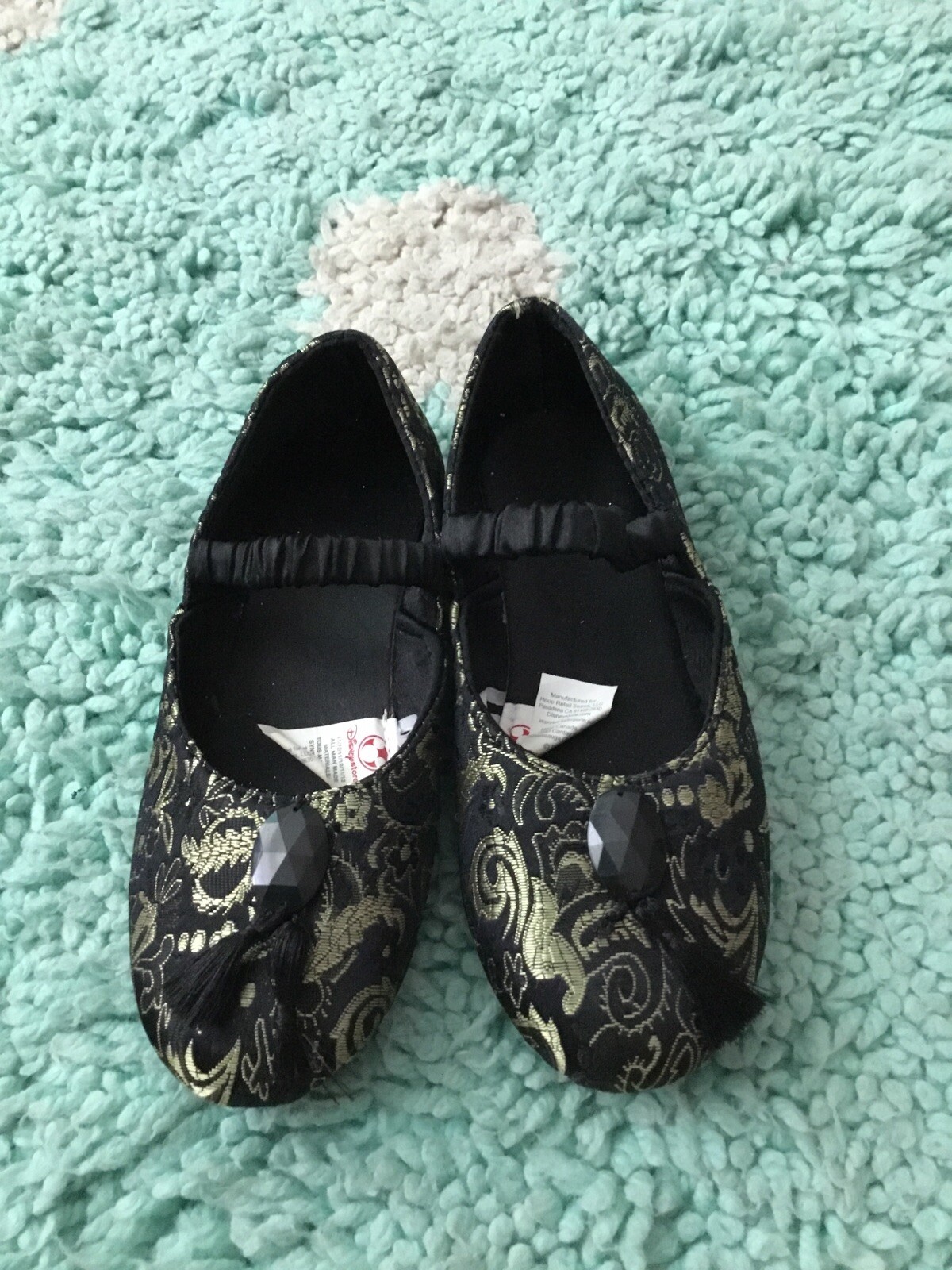 PANTOFOLA D’ORO Disney FROZEN Anna Scarpa da Balletto Bambina Vestito Oro Costume 11 12 Bambino Ciabatta Nappa