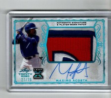 2020 Leaf Trinity Maximo Acosta AUTO/PATCH #ed 27/75 RANGERS