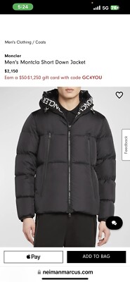 Moncler Men's Montcla Short Down Jacket. Crafted in nylon rainwear