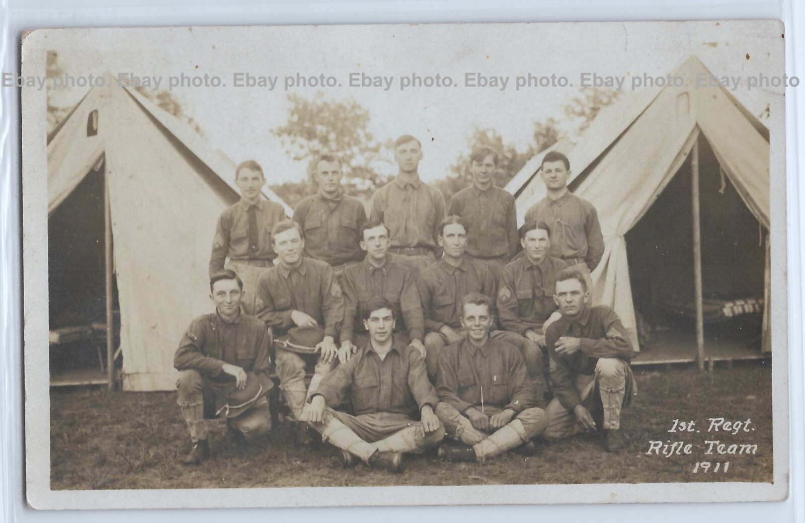 WWI 1st Regiment Rifle soldiers, Camp Douglas, Wisconsin; photo