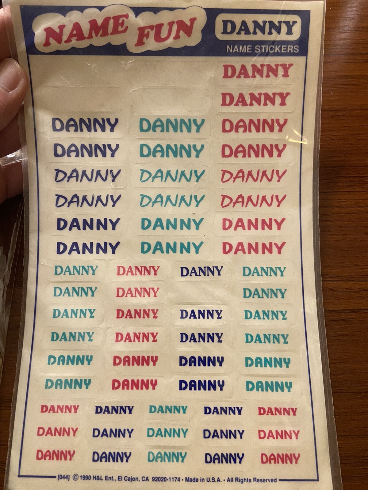 NAME FUN STICKERS & PENCIL-Personalized DANNY Name-vintage 1990s-lot of 2 items