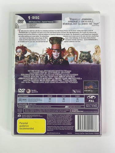 Alice In Wonderland 2010 DVD Walt Disney Adventure Family Film Johnny Depp PAL 4 - Picture 4 of 6