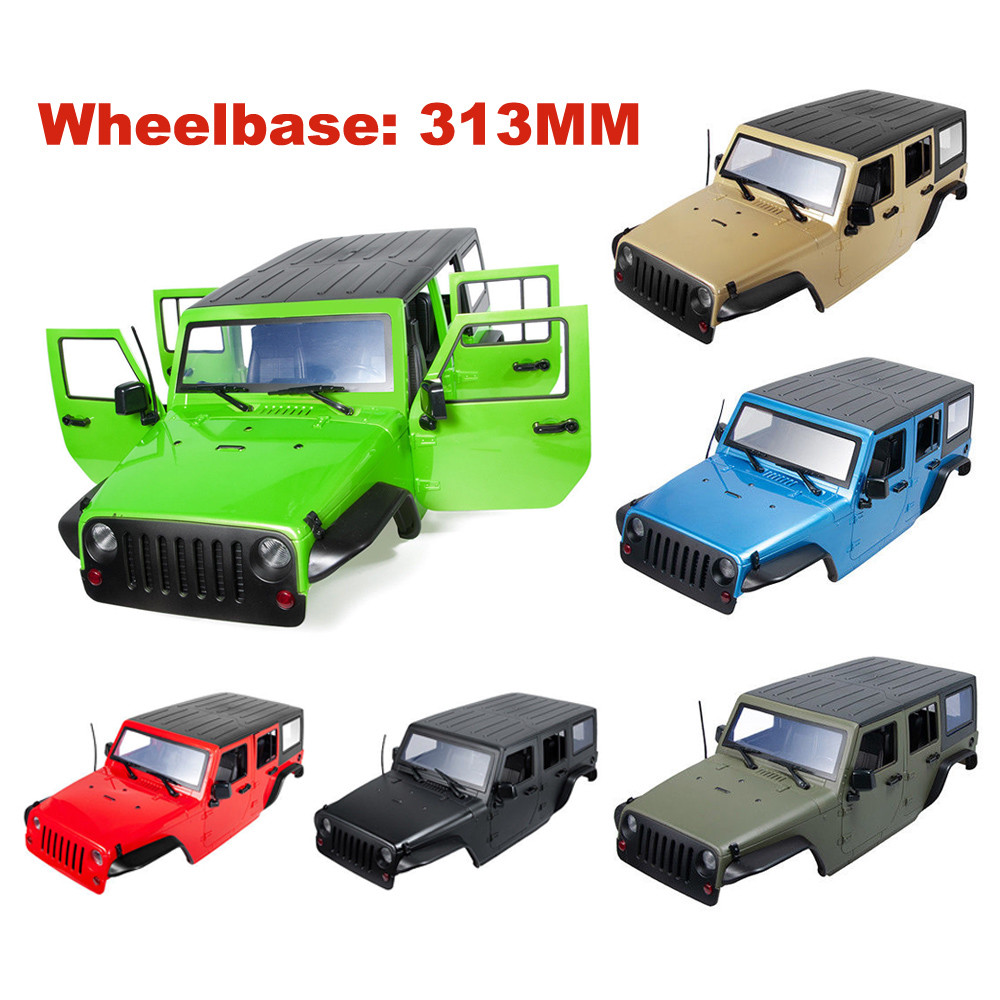 313MM Wheelbase 1 10 RC Car Body Shell for Jeep Wrangler SCX10 II AX90046 90047 313MM Wheelbase 1 10 RC Car Body Shell for Jeep Wrangler SCX10 II AX90046 90047