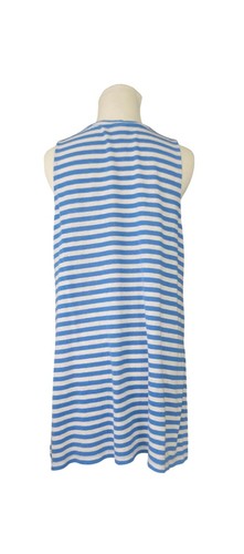Time And Tru Blue & White Striped Sleeveless Tank Top L Women's - Picture 2 of 10