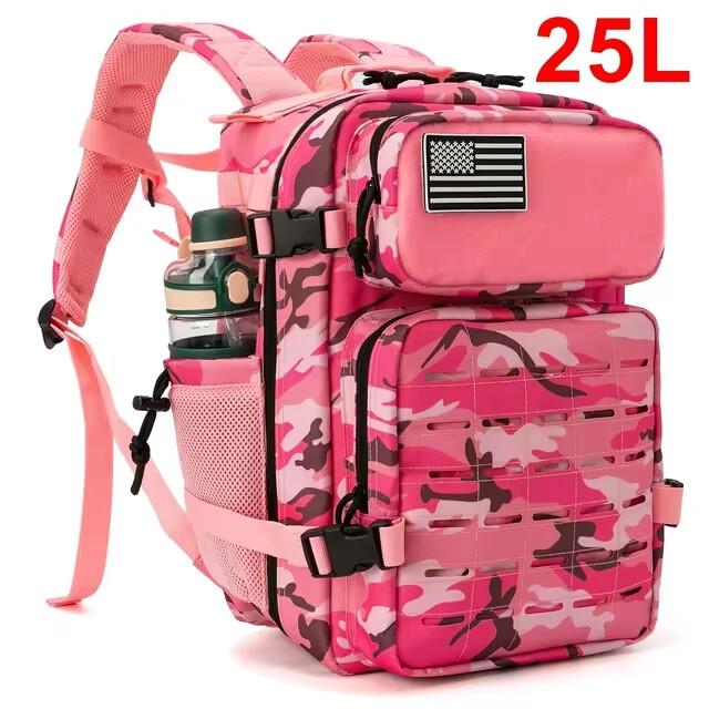 PONY Zaino Scuola da 25 litri multitasche organizer resistente militare sport Rosa