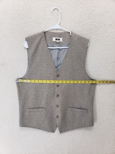 Joseph Abboud Men Jacket Large Brown Heathered Poly Blend Classic Fit Vest - Picture 6 of 17