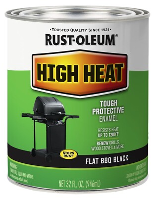 Rust-Oleum 7778502 High Heat Protective Enamel 32 Fl Oz 1 Pack Bar-B-Que Black