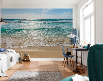 Riesige Papiertapete 368x254cm Meer Strand Schlafzimmer Funktion Wandbild Dekor