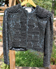 Vintage Black Beaded St Martin By Jeanette Jacket