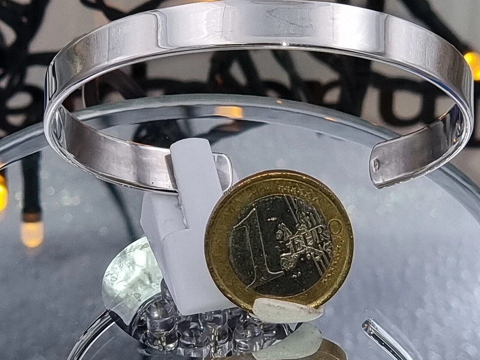 Sterling Silber 925 Armreifen Armband oval einfach schlicht poliert ca. 22 g - Bild 2 von 4