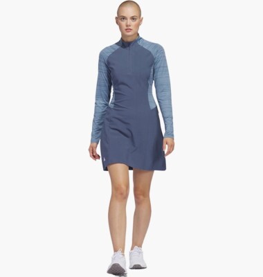 adidas long sleeve collared dress Long-sleeve Mini Dress
