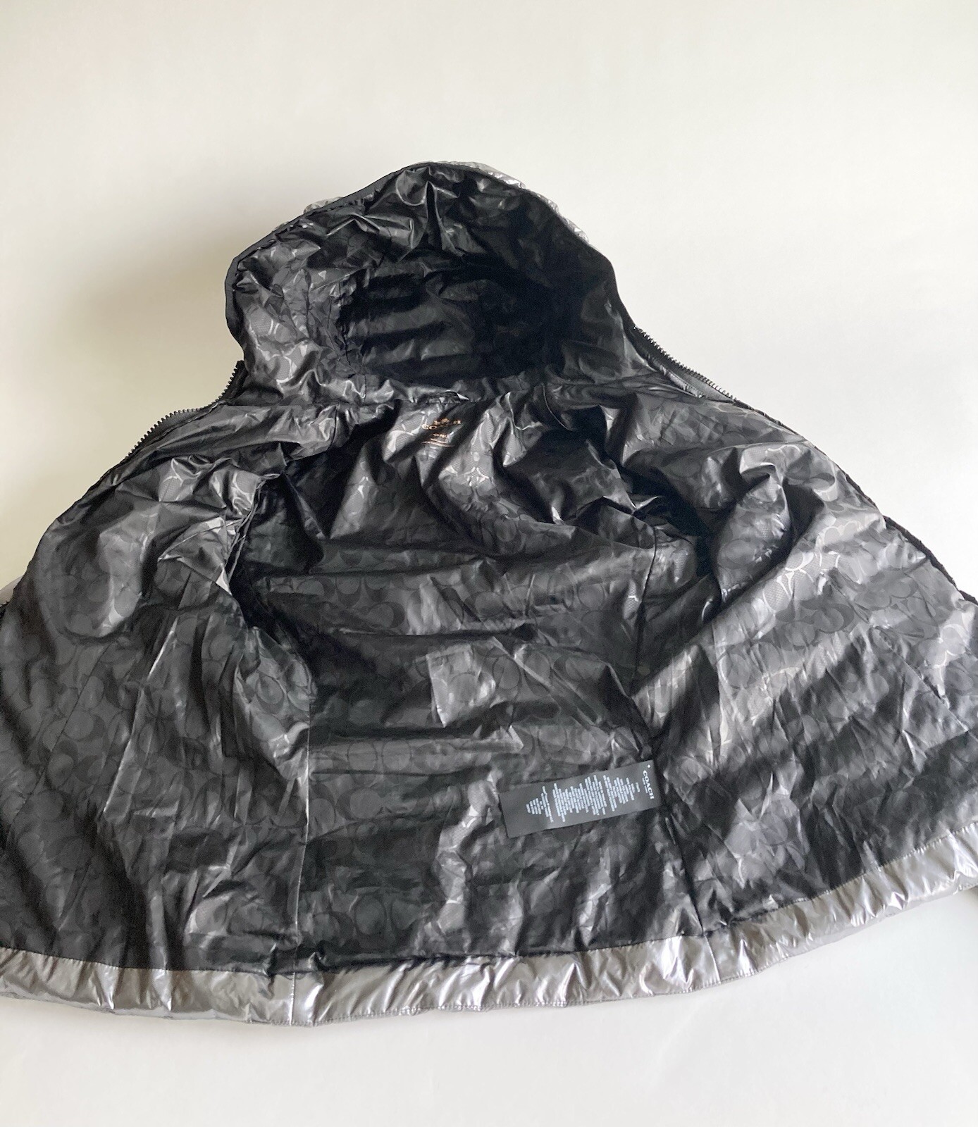 Coach Silver Grey Polyamide Duck Down Packable Ho… - image 10