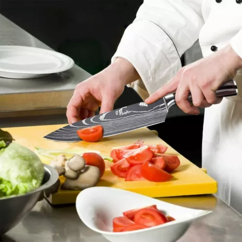 Stainless Steel Chef Knife Japanese Kitchen Knife Set Very Sharp Cutting Knives - Picture 10 of 16