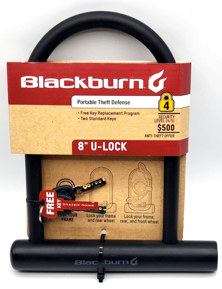 Bike Lock Blackburn Portable Theft Defense 8&rdquo; U-lock New i