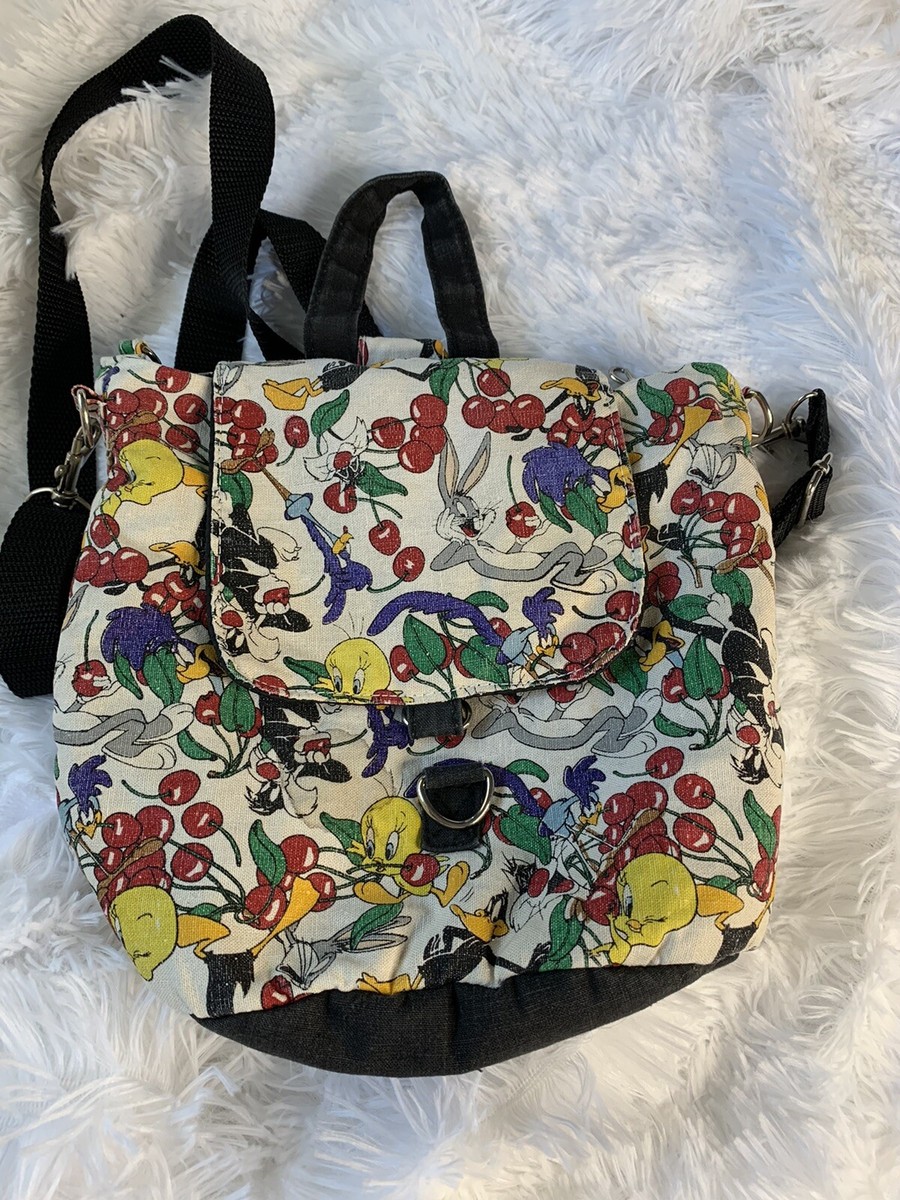 Vintage OFFICIAL Looney Tunes Mini Backpack 90s Sling Reversible Mini Back  Pack