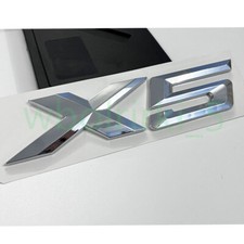 1x Für BMW X5 Schriftzug Auto 3D Emblem Aufkleber Chorm Abzeichen Sticker Silber