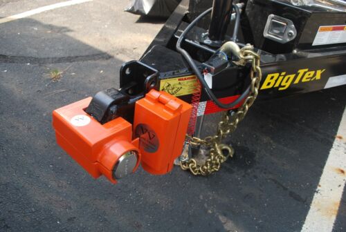 Big Tex/ Demco EZ Trailer Hitch Lock and Mount Lock 2-Puck Locks  4 keys- Orange - Picture 1 of 2