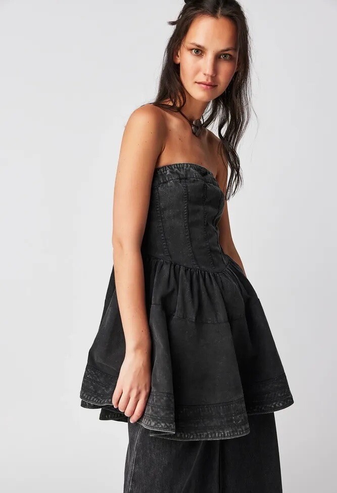 candace corset mini dress En Saison Candace Embroidered Square Neck Sleeveless A-Line Corset Mini Dress, Womens, L, White