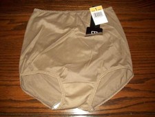 NWT BALI SKIMP SKAMP BRIEF PANTIES NYLON SPANDEX 2633 HA BROWN L / 7
