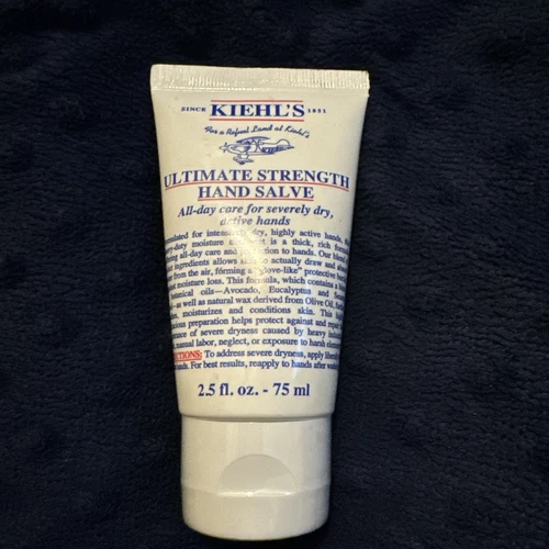 Kiehl's Ultimate Strength Hand Salve 2.5 Oz 75 mL Deluxe Travel Size Moisturizer