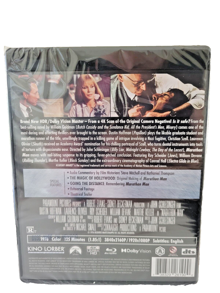MARATHON MAN KINO LORBER 1976 4K UHD + BluRay with Slipcover (Factory