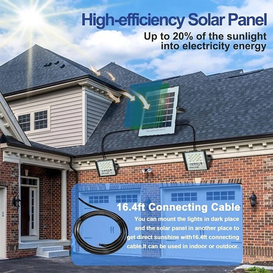 9900000LM Lamparas Luz Led Solares Luces Para Exterior Patio Sensor De light - Image 4 of 4