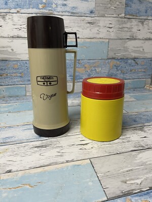 Vintage Vogue Thermoskanne und Roughneck Snackflasche
