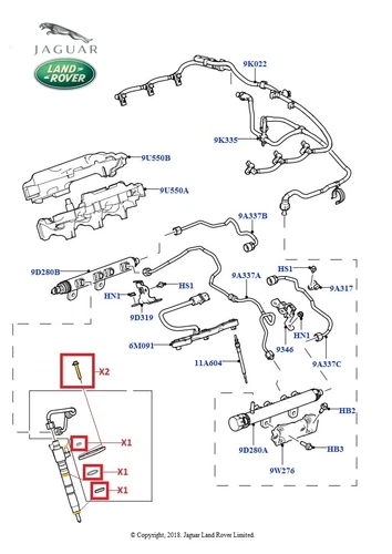 Jaguar XF/XJ 3.0 Diesel injector seal kit - 2009-2016 *100% GENUINE JAGUAR PARTS