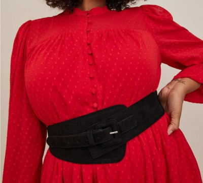 GOTH VICTORIAN PIN UP TORRID STRETCH WAIST BELT - FAUX SUEDE BLACK 2 2XL XXL Plus Size - Corset Waist Belt - Torrid main image 4