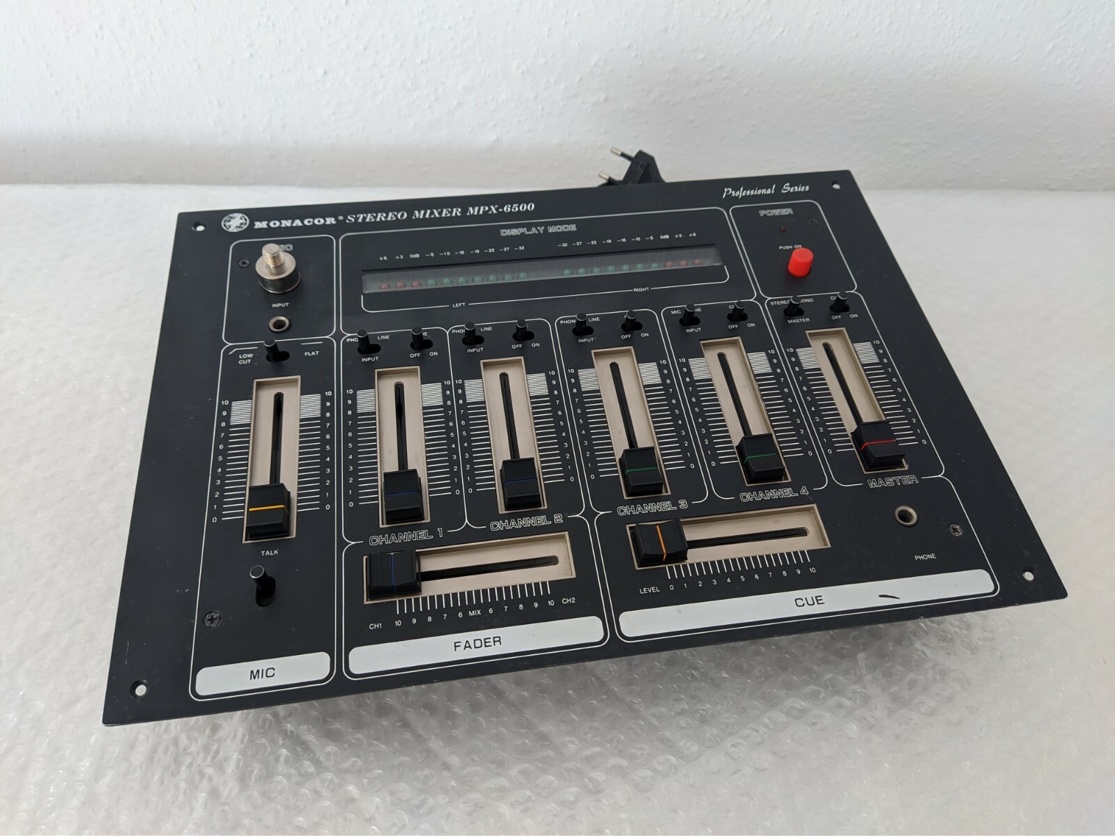 VINTAGE RETRO MONACOR MPX-6500 4 CHANNEL MASTER FADER CUE MICROPHONE STEREO MIXER