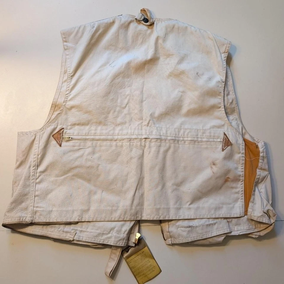 Colete de pesca com mosca vintage verdadeiro South Bend cropped com licença de pesca 1971 VTG P - Imagem 2 de 4