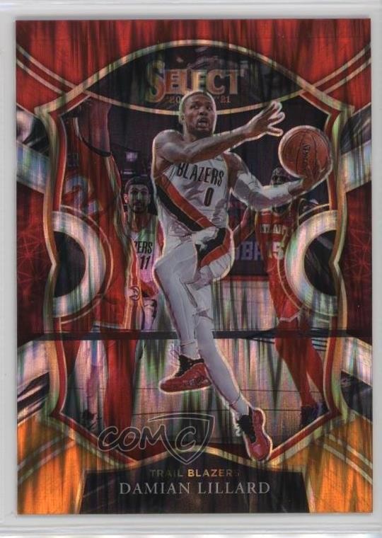 2020-21 Panini Select Concourse Red White Orange Flash Prizm Damian Lillard 12hh