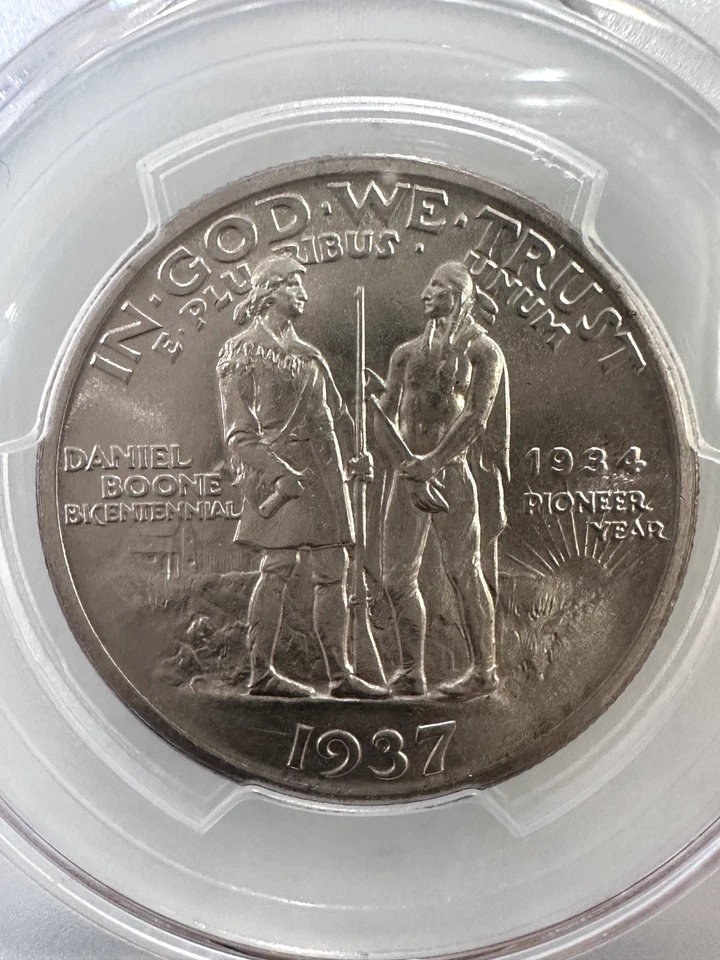 1937 Boone Commemorative Half Dollar PCGS MS64 - High Demand - Image 4 of 4