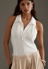 By Anthropologie Pilcro Reworked Halter Tank Blouse Top Cotton Solid Large