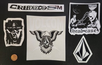 VOLCOM Surf Snowboard BMX Skateboard 5 Sticker Set Flawless NEW old stock  #37