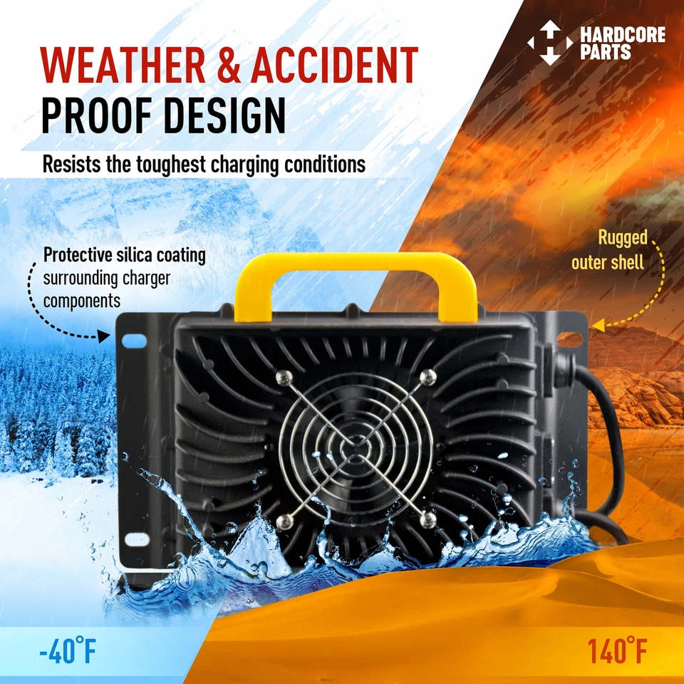 Cargador rápido de carro de golf Hardcore Parts 48V totalmente automático - unidad Yamaha G29 Foto 3 de 4