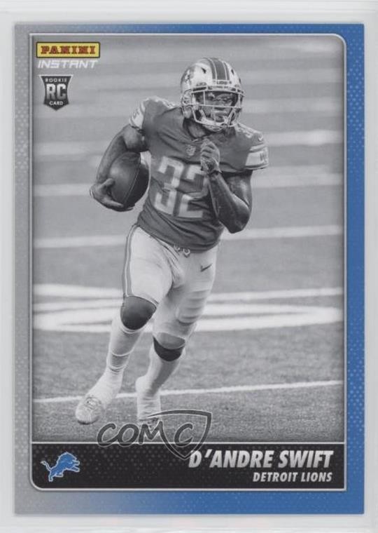 2020 Panini Instant NFL Black and White Rookies /518 D'Andre Swift #BW30 RC 07e0