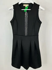 MICHAEL MICHAEL KORS Fit & Flare Rhinestone Dress Size M Black Women's Scuba