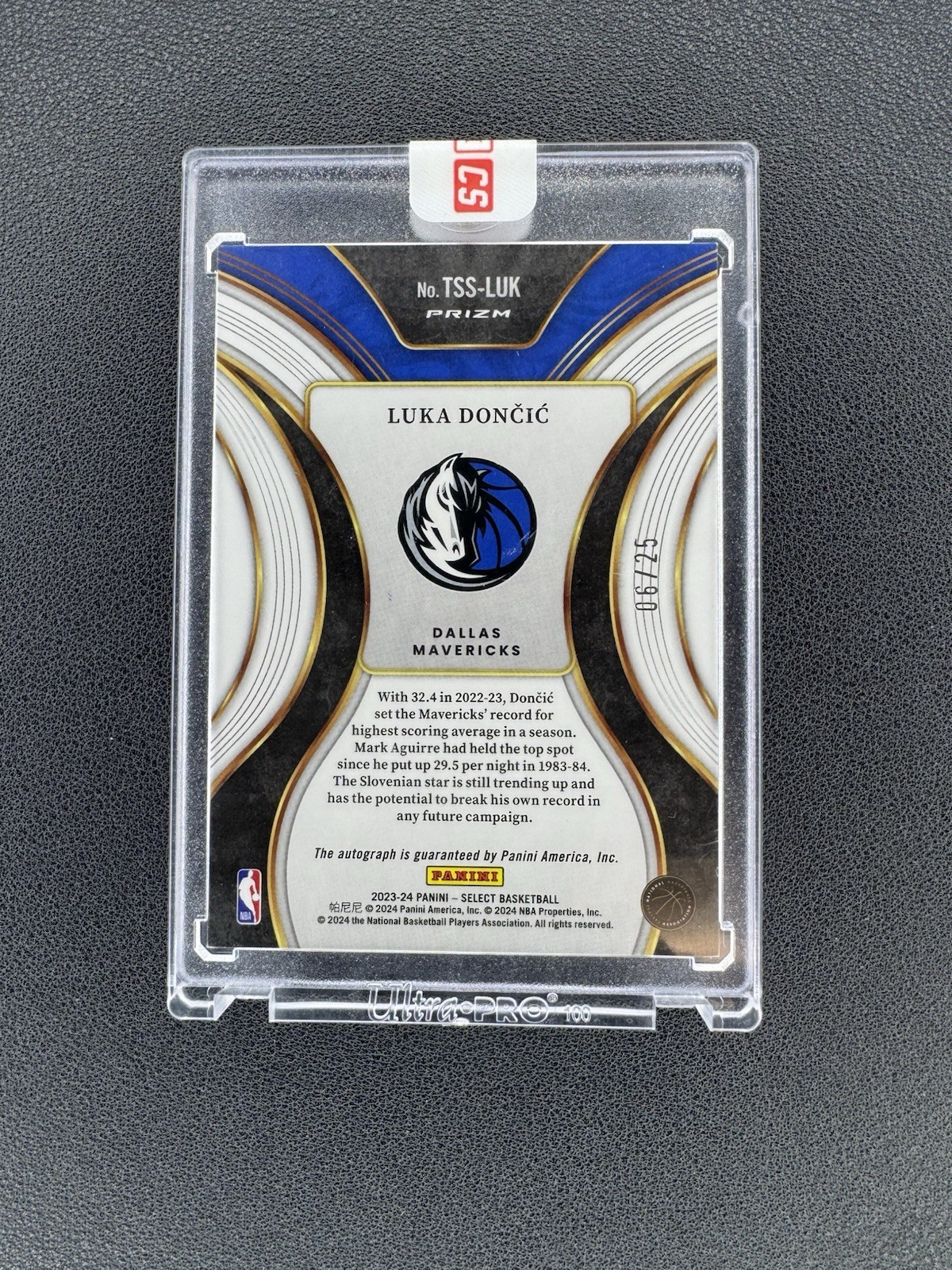 Panini 2023-24 Select Top Shelf Tie-Dye /25 Luka Dončić Auto Mavericks #TSS-LUK view 2