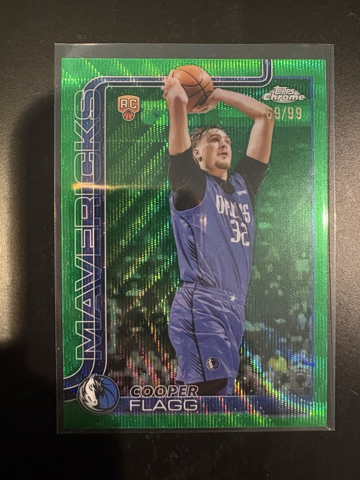 2025-26 Topps Chrome Cooper Flagg #251 RC Rookie Wave Green Refractor /99
