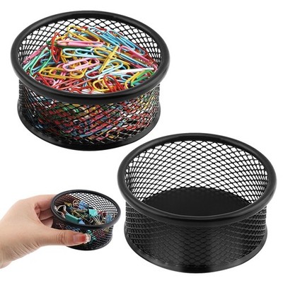 2 Pack Mesh Paper Clip Holder,Paperclip Holders for Desk Binder Wire Mesh Bow...