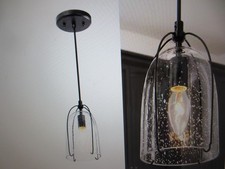 Uolfin Modern Black Kitchen Island Hanging Light 1-Light Industrial Cage Pendant