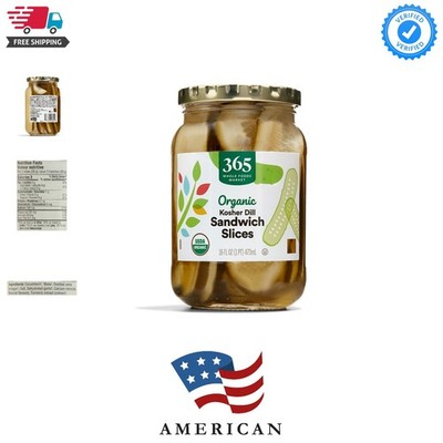 Organic Fresh Kosher Sandwich Pickle Slices, 16 Fl Oz