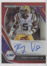 2021 Panini Prizm Draft Picks Red 133/199 Kary Vincent Jr #DPA-KVI Auto 5w7