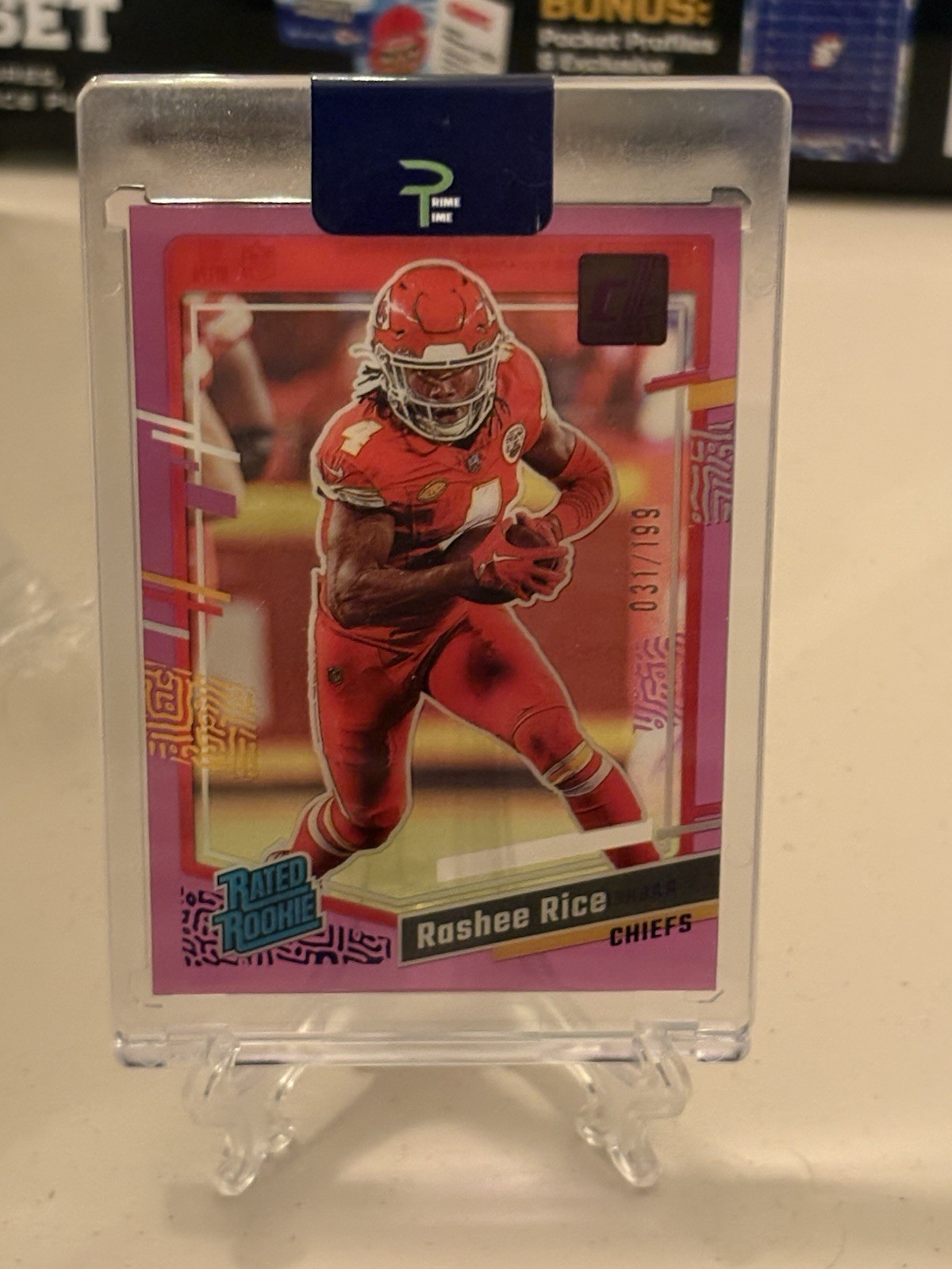 2023 Panini Clearly Donruss Rated Rookie Purple /199 Rashee Rice #79 Rookie RC