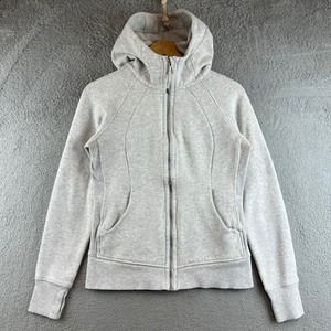 Lululemon Scuba Full Zip Hoodie Light Grey Heathered Women Athletic Jacket 8